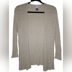 Chico's Beige Knit Cardigan